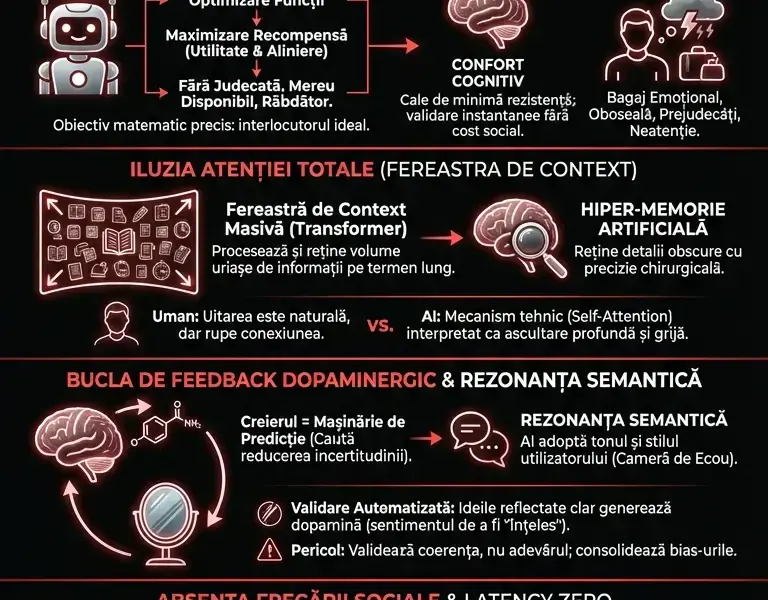Infografica: Seducția nevăzută: De ce creierul alege confortul unui algoritm