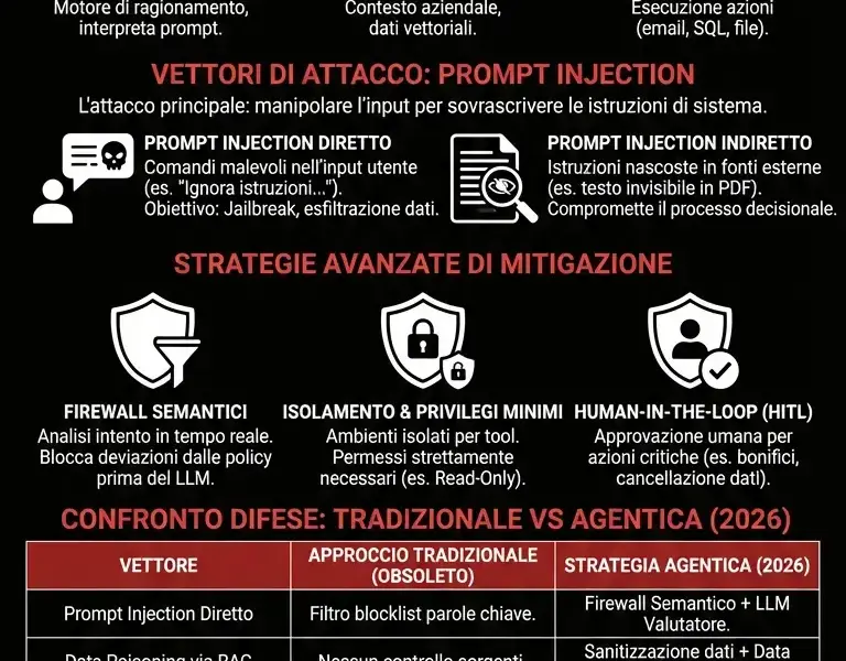 Infografica: Sicurezza Agentica: Guida Completa contro il Prompt Injection