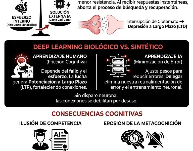 Infografica: Silencio sin&aacute;ptico: la desconexi&oacute;n cerebral que provoca la IA