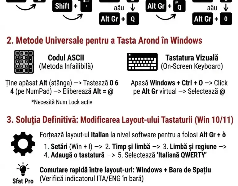 Infografica: Simbolul Arond pe Tastatură Străină: Ghid &icirc;n Windows