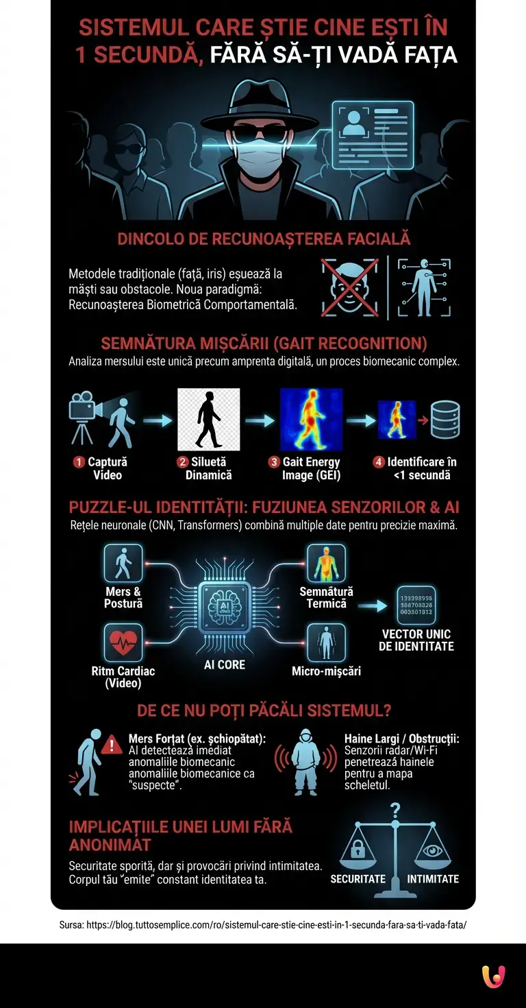 Sistemul care știe cine ești &icirc;n 1 secundă, fără să-ți vadă fața - Infografic rezumativ
