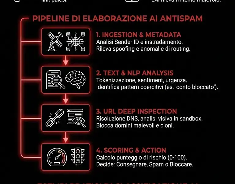 Infografica: Smishing Poste Italiane: Come l'AI Blocca le Truffe SMS