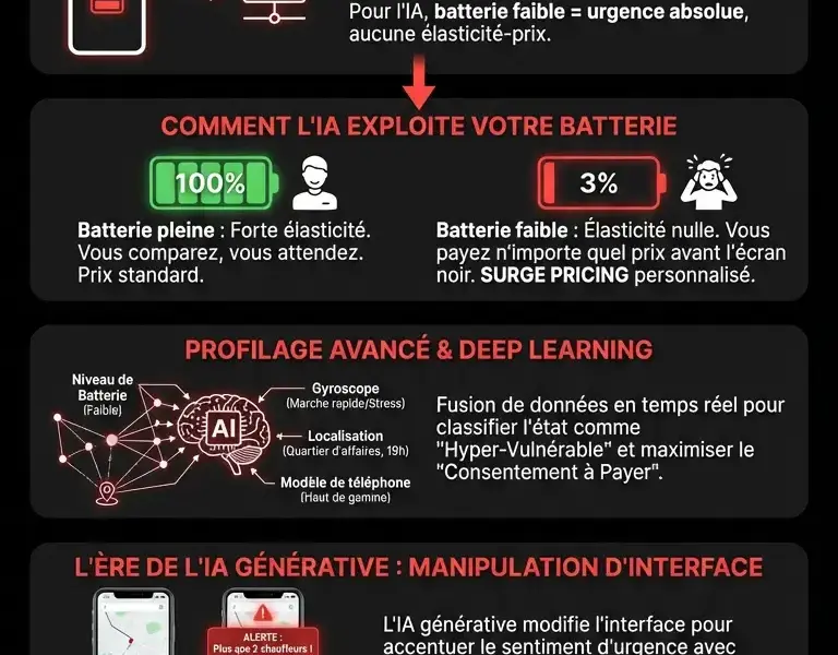 Infografica: Tarification dynamique : l'IA traque ce d&eacute;tail pour gonfler vos prix