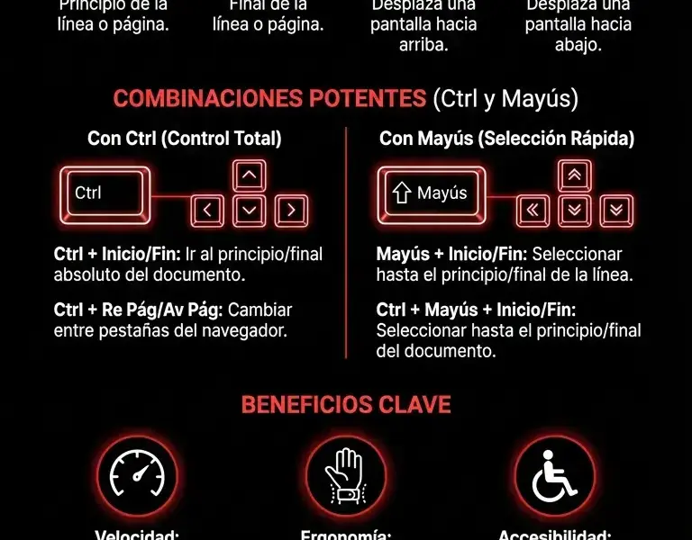 Infografica: Teclas Inicio, Fin, Re P&aacute;g y Av P&aacute;g: los secretos para navegar m&aacute;s r&aacute;pido