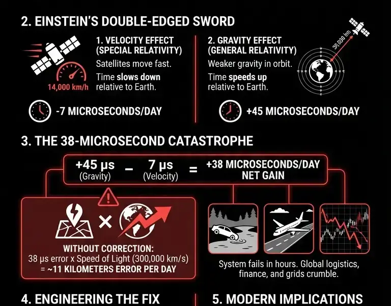 Infografica: The 38-Microsecond Paradox That Controls Global Navigation