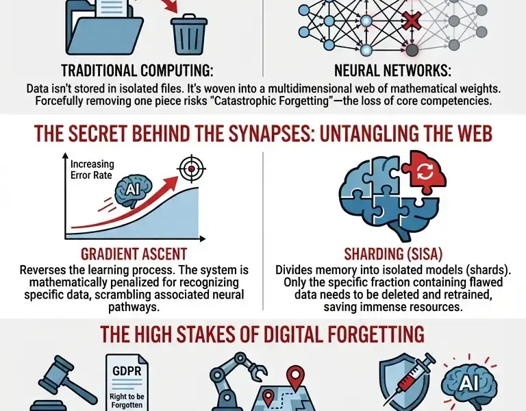 Infografica: The Amnesia Protocol: Why advanced AI must learn to forget.