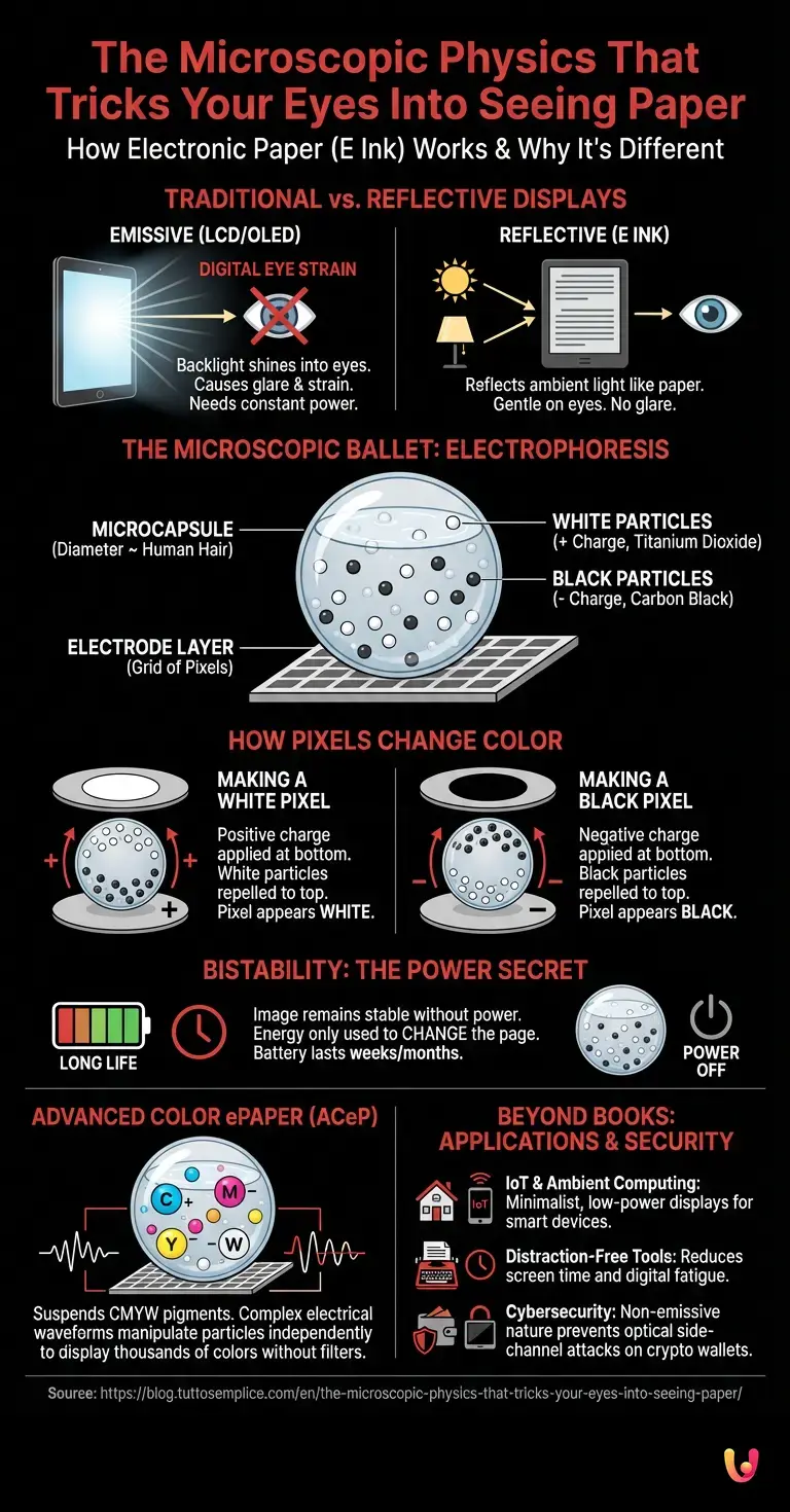 The Microscopic Physics That Tricks Your Eyes Into Seeing Paper - Summary Infographic