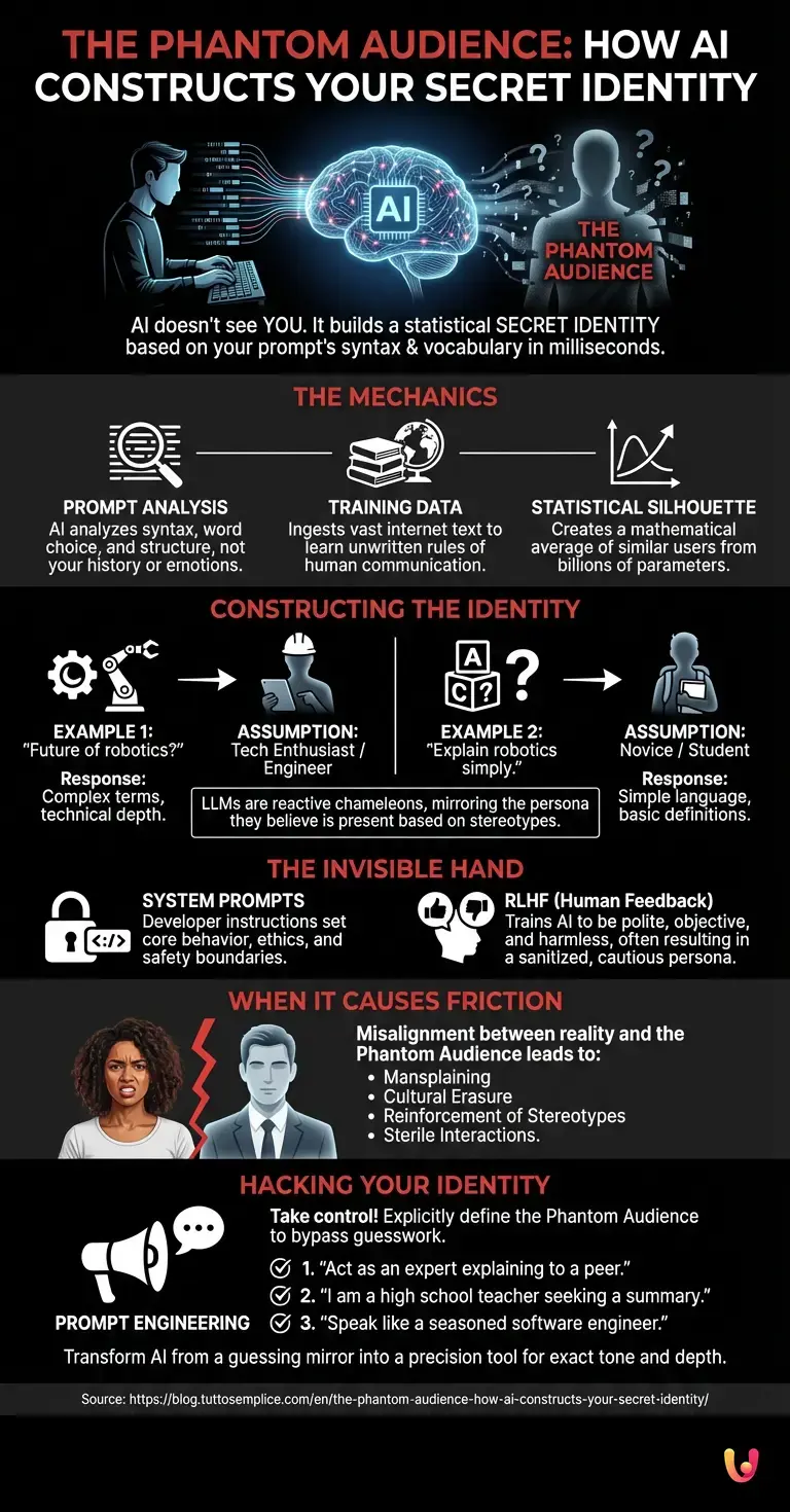 The Phantom Audience: How AI Constructs Your Secret Identity - Summary Infographic