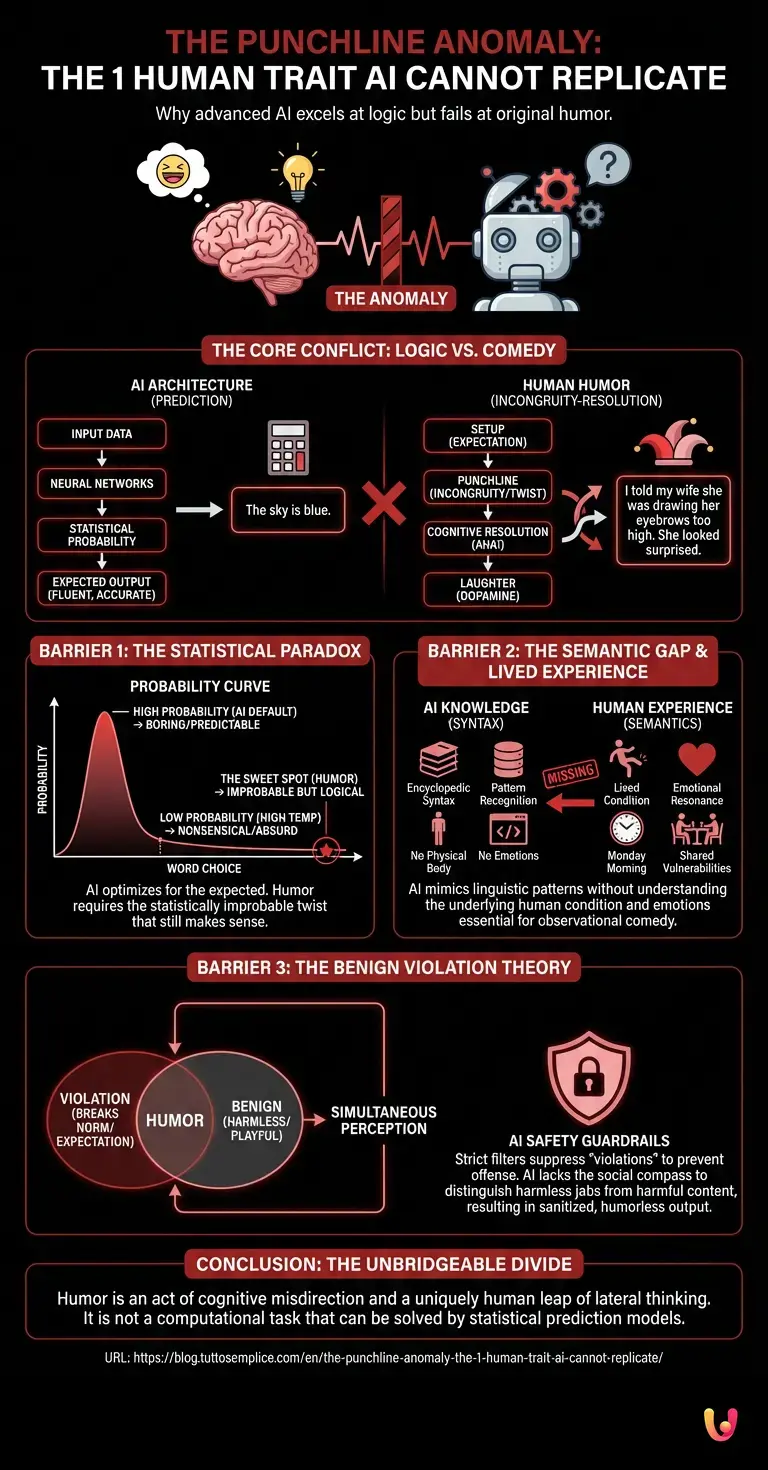The Punchline Anomaly: The 1 Human Trait AI Cannot Replicate - Summary Infographic