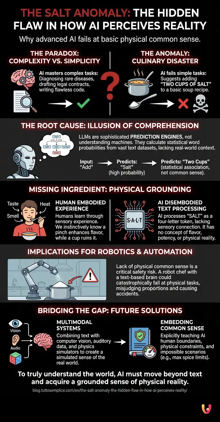The Salt Anomaly: The hidden flaw in how AI perceives reality - Summary Infographic