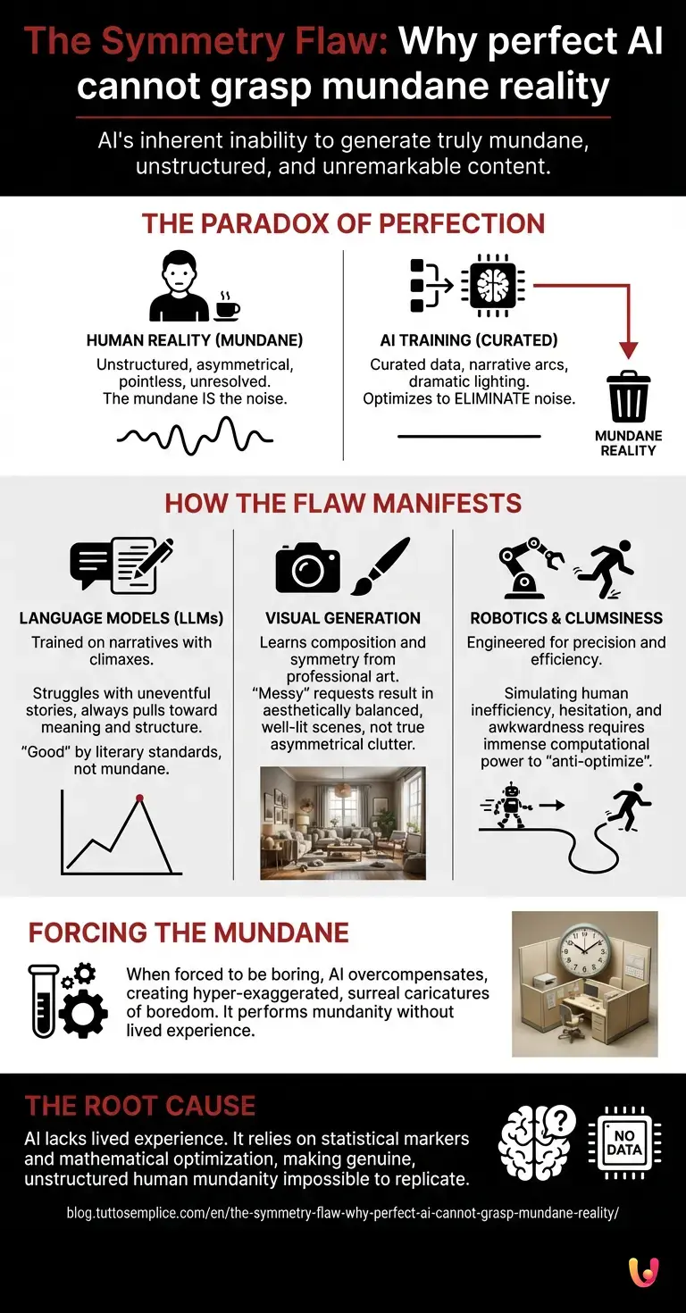 The Symmetry Flaw: Why perfect AI cannot grasp mundane reality - Summary Infographic