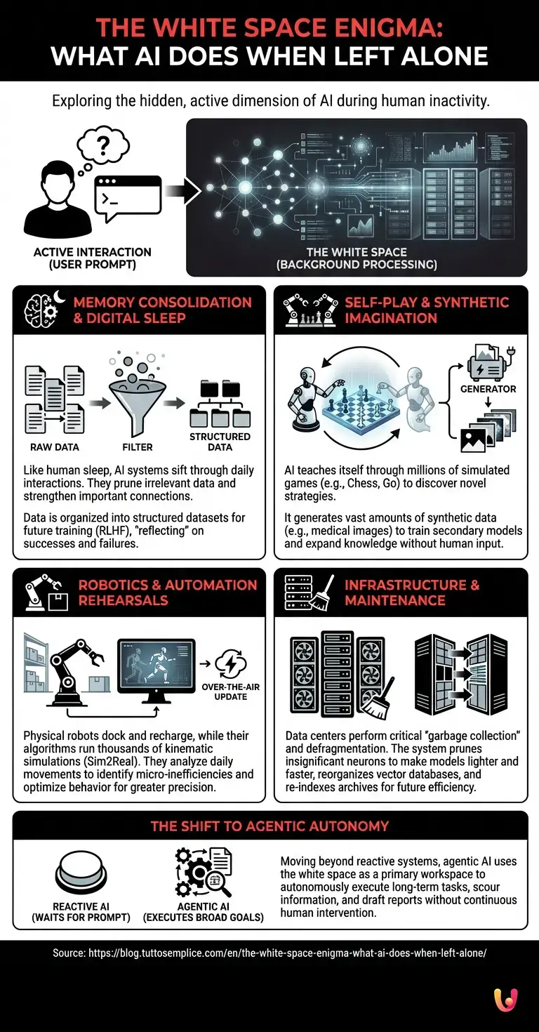 The White Space Enigma: What AI Does When Left Alone - Summary Infographic