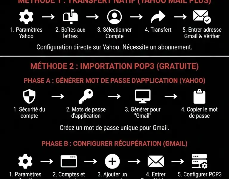 Infografica: Transfert Email Yahoo vers Gmail : Le Guide Ultime