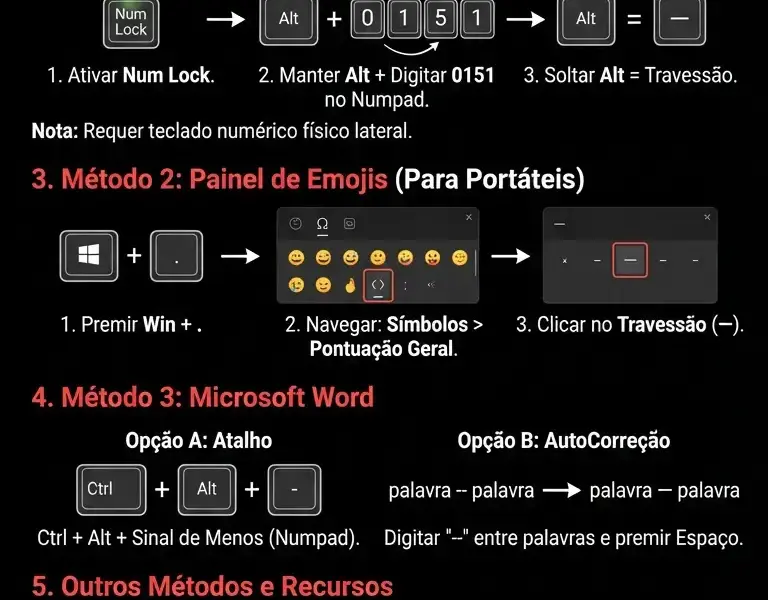 Infografica: Travess&atilde;o no Windows: Guia Completo (10 e 11)