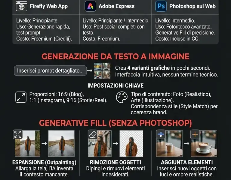 Infografica: Tutorial Adobe Firefly: Asset Grafici per Non Designer