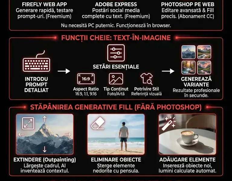 Infografica: Tutorial Adobe Firefly: Resurse Grafice pentru Non-Designeri