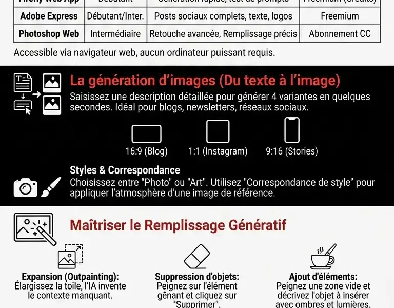 Infografica: Tutoriel Adobe Firefly : Ressources graphiques pour les non-designers