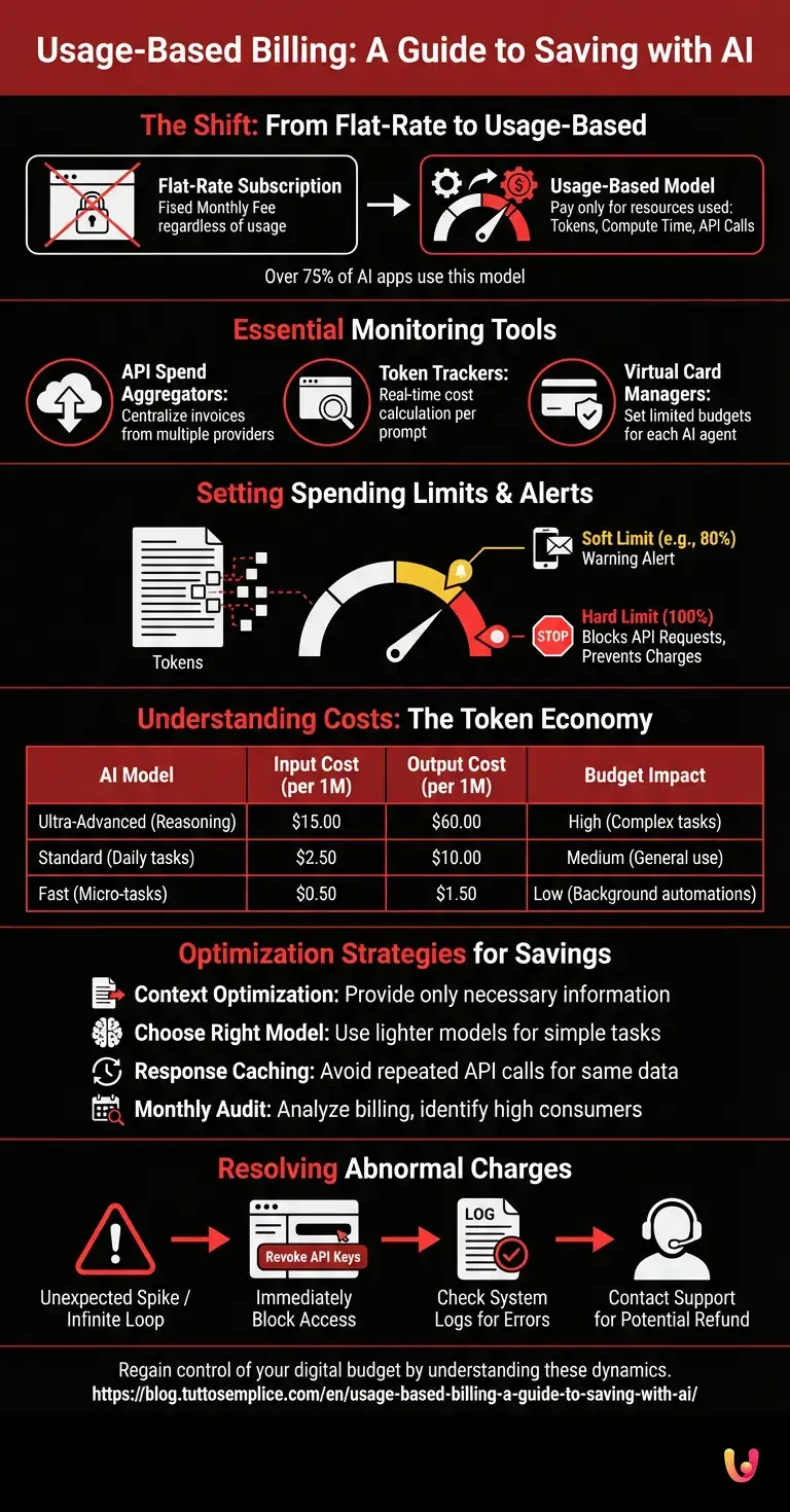 Usage-Based Billing: A Guide to Saving with AI - Summary Infographic