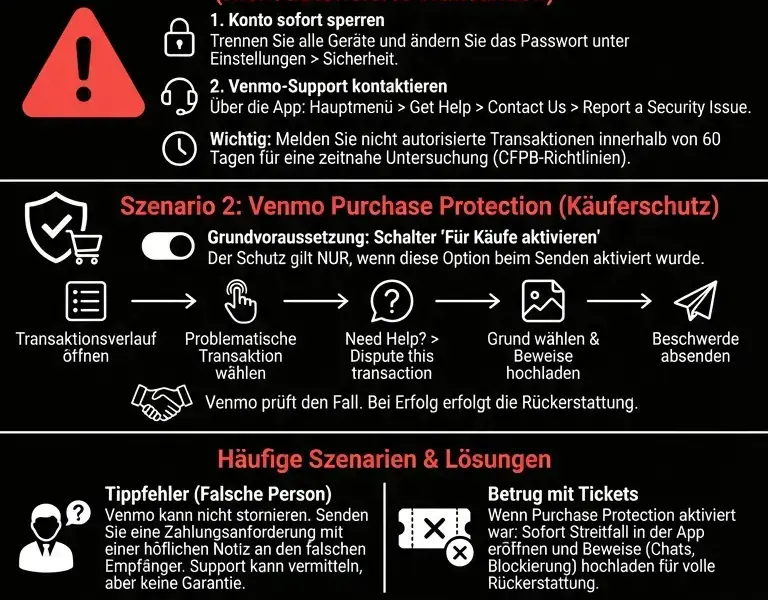 Infografica: Venmo-Abbuchung anfechten: Leitfaden zur R&uuml;ckerstattung