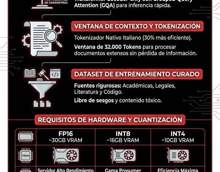 Infografica: Vitruvian-1: Gu&iacute;a T&eacute;cnica del Modelo de IA Italiano de 14B