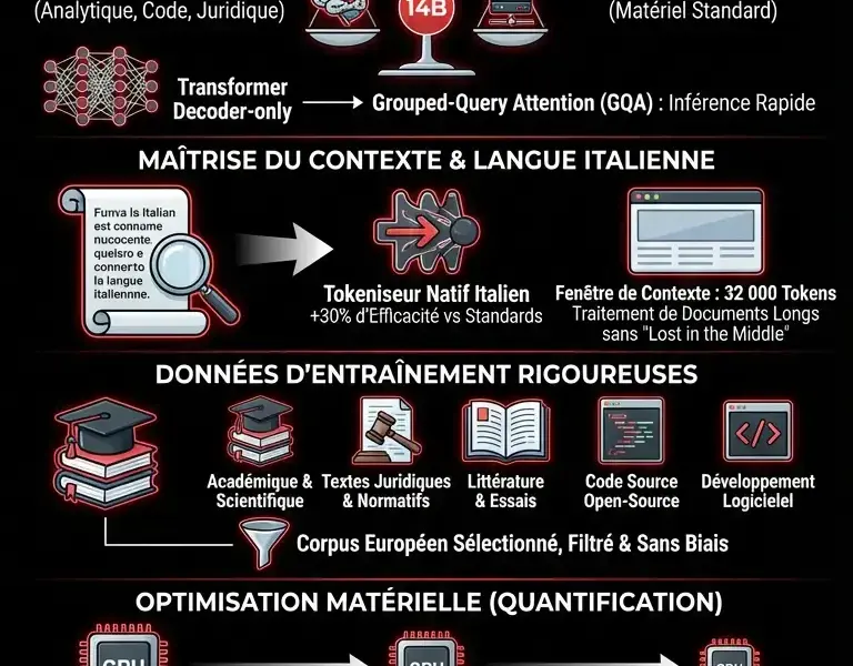 Infografica: Vitruvian-1 : Guide Technique du Mod&egrave;le d'IA Italien de 14B