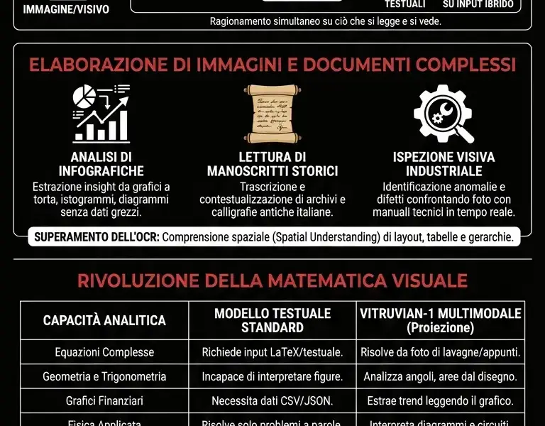 Infografica: Vitruvian-1 Multimodalit&agrave;: Guida all'Evoluzione Visiva