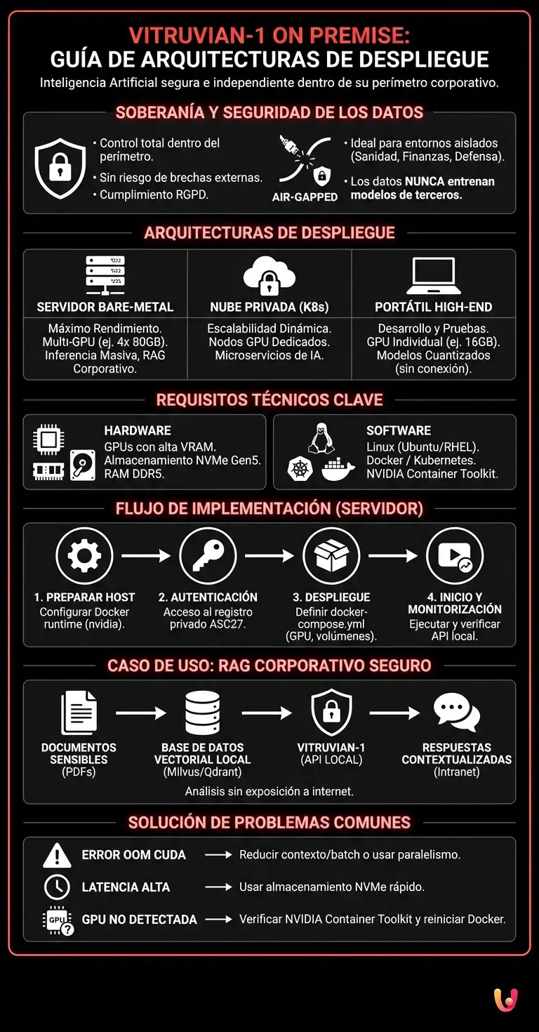 Vitruvian-1 On Premise: Gu&iacute;a de Arquitecturas de Despliegue - Infograf&iacute;a resumen