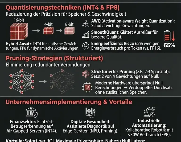 Infografica: Vitruvian-1-Optimierung: Leitfaden zu Quantisierung und Pruning