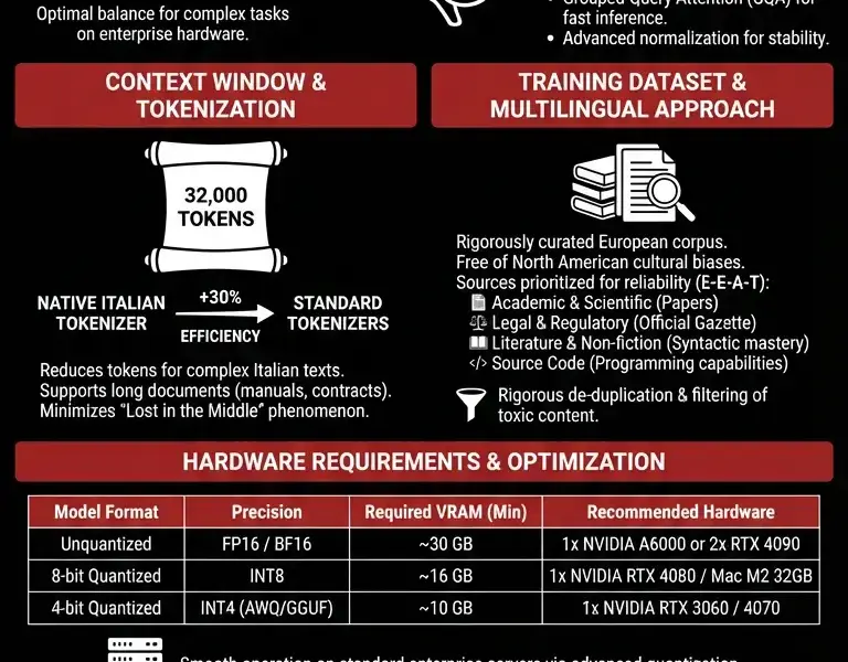 Infografica: Vitruvian-1: Technical Guide to the 14B Italian AI Model