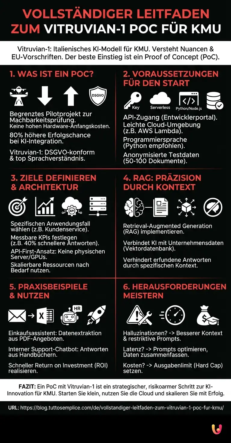 Vollständiger Leitfaden zum Vitruvian-1 PoC für KMU - Zusammenfassende Infografik