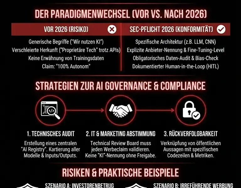 Infografica: Vollst&auml;ndiger Leitfaden zur SEC-Vorschrift gegen AI Washing 2026