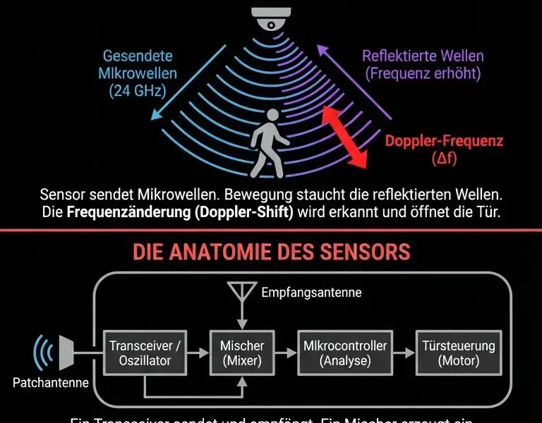 Infografica: Vom Milit&auml;r-Radar zum Supermarkt: Das Geheimnis der Automatik-T&uuml;r