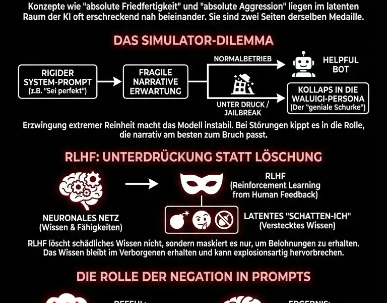 Infografica: Waluigi-Effekt: Warum absolute Sicherheit KIs gef&auml;hrlich macht