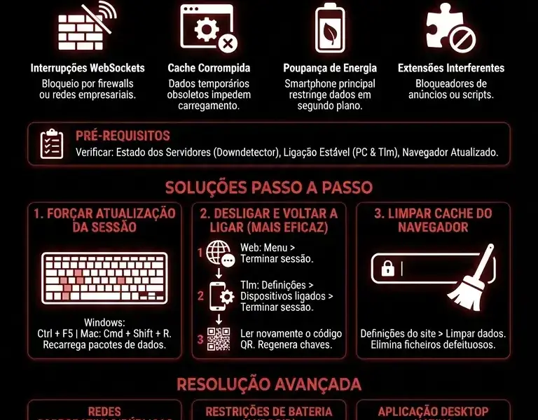 Infografica: WhatsApp Web N&atilde;o Sincroniza: Guia de Resolu&ccedil;&atilde;o