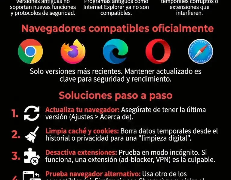 Infografica: WhatsApp Web: &iquest;Navegador no compatible? Gu&iacute;a r&aacute;pida para solucionarlo
