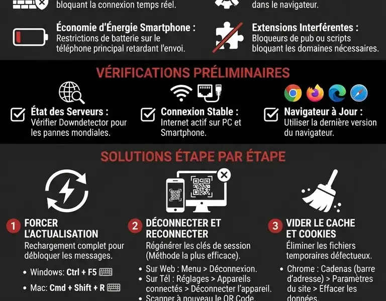 Infografica: WhatsApp Web ne se synchronise pas : Guide de r&eacute;solution