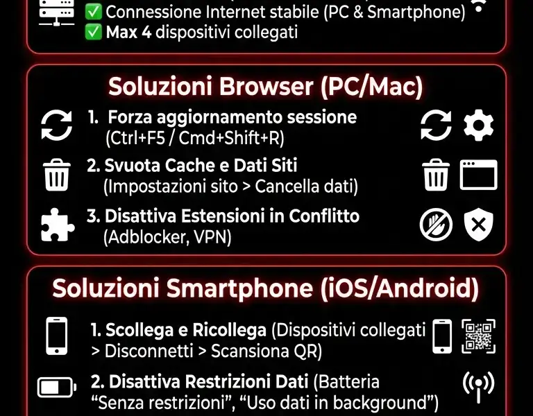 Infografica: WhatsApp Web non sincronizza? Guida alla Soluzione