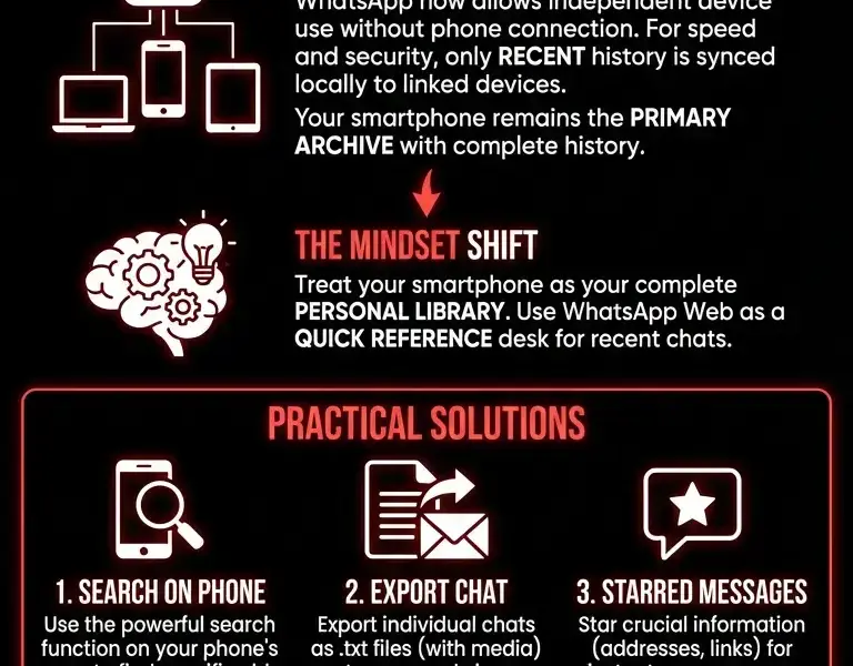 Infografica: WhatsApp Web: Old Messages Missing? The Guide to Fix It