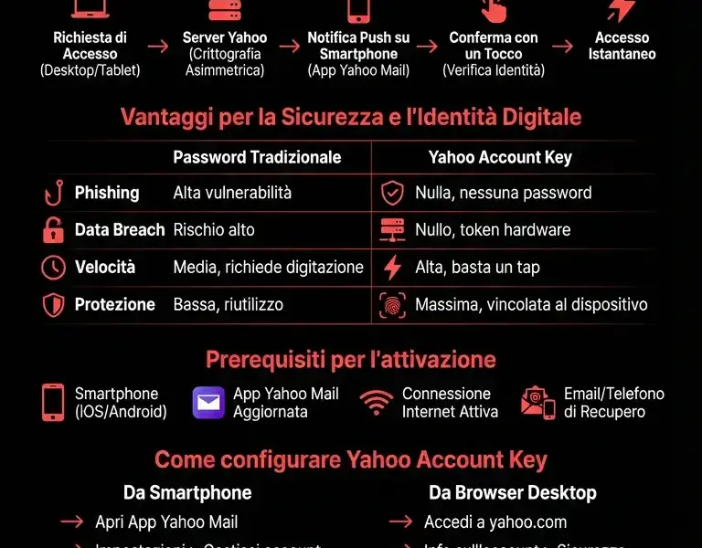 Infografica: Yahoo Account Key: Accesso Senza Password