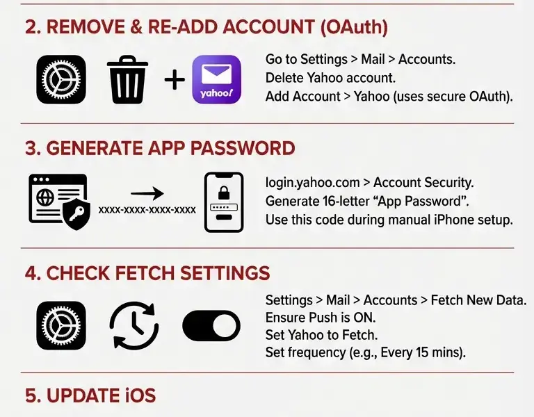 Infografica: Yahoo Mail iPhone Problems? 5 Easy and Definitive Solutions
