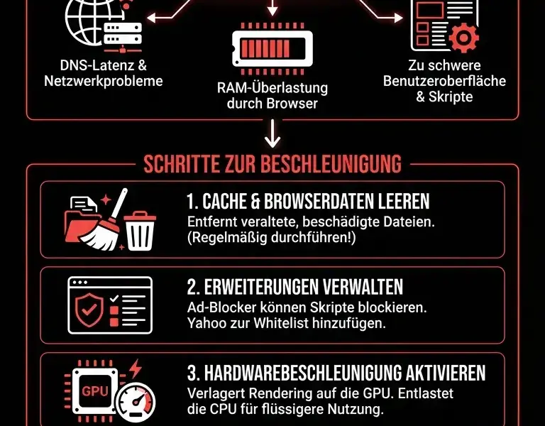 Infografica: Yahoo Mail langsam: So beschleunigen Sie Ihren Webmail-Dienst