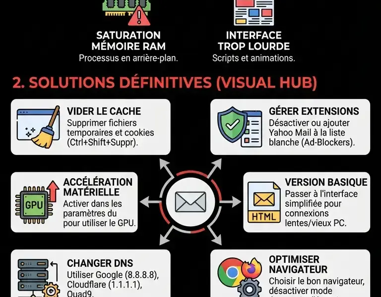 Infografica: Yahoo Mail Lent : Comment Acc&eacute;l&eacute;rer le Webmail