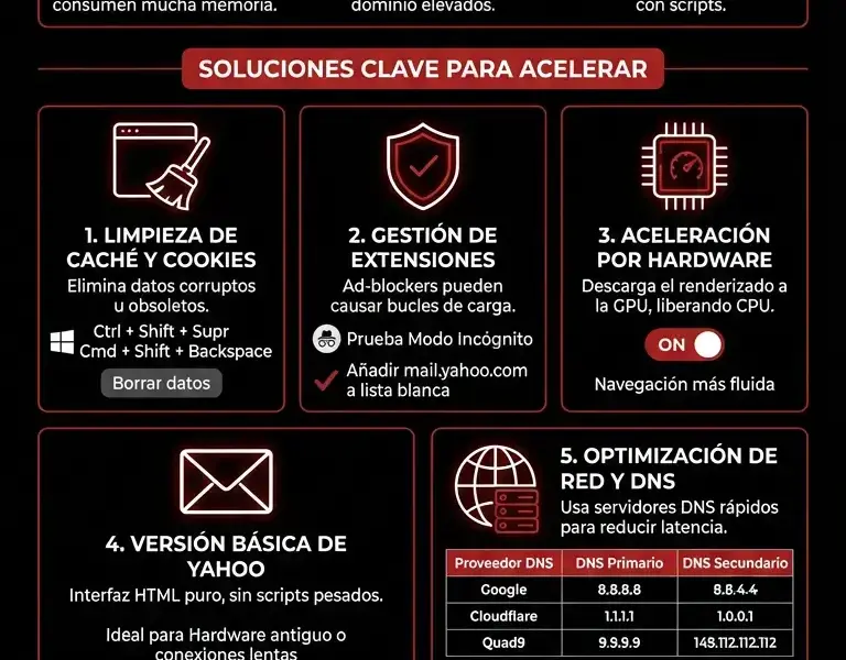 Infografica: Yahoo Mail Lento: C&oacute;mo Acelerar el Webmail
