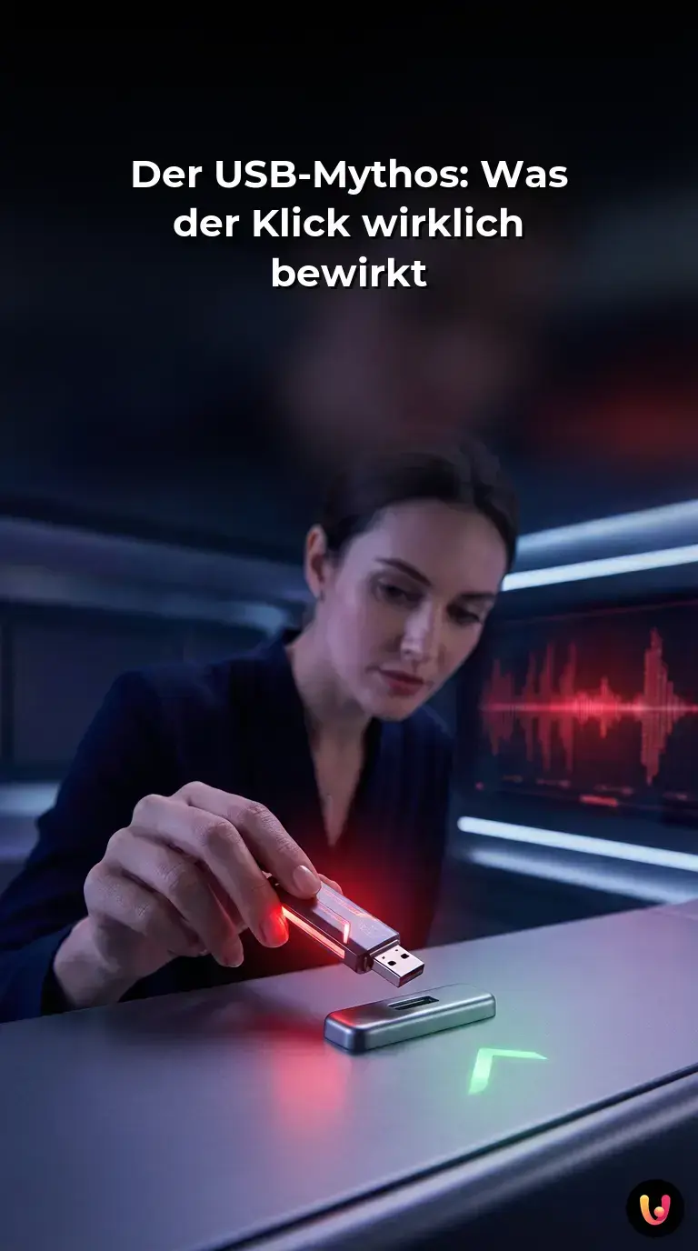 Nahaufnahme einer Hand, die einen USB-Stick aus einem Laptop zieht.