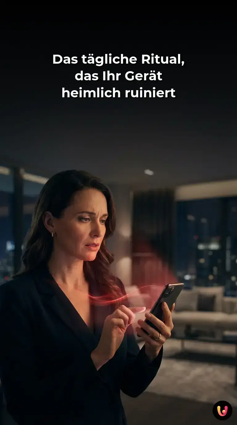 Person wischt auf einem Smartphone-Display eine App nach oben, um sie zu schlie&szlig;en.