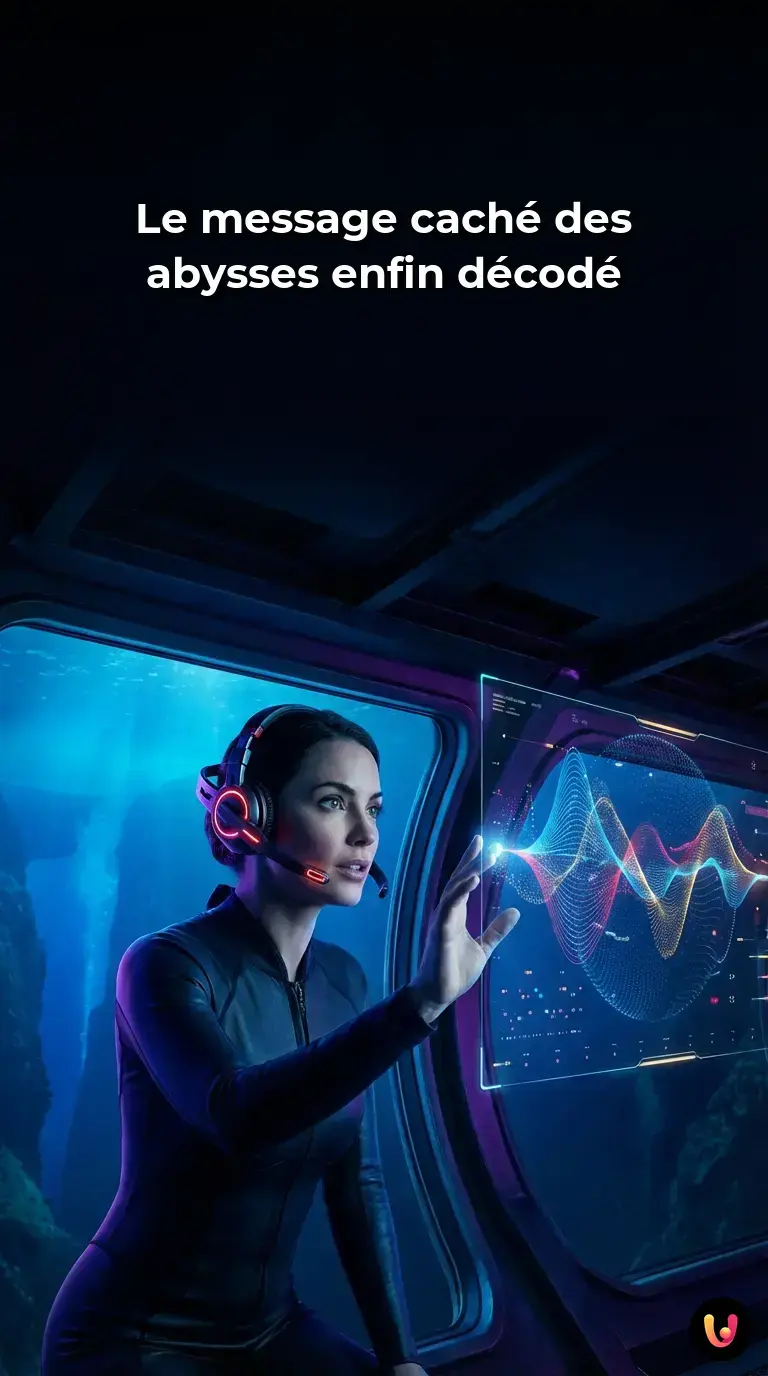 Ondes sonores lumineuses traversant les eaux sombres des abysses océaniques.