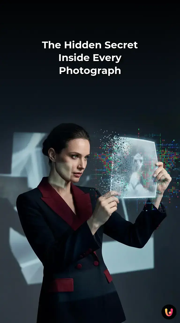 Macro view of a camera sensor glowing with a microscopic grid of red, green, and blue.