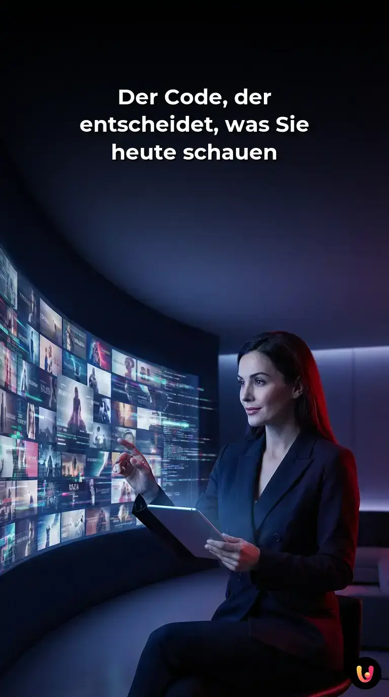 Digitale Matrix-Codes verschmelzen mit einer modernen Benutzeroberfl&auml;che f&uuml;r Streaming.
