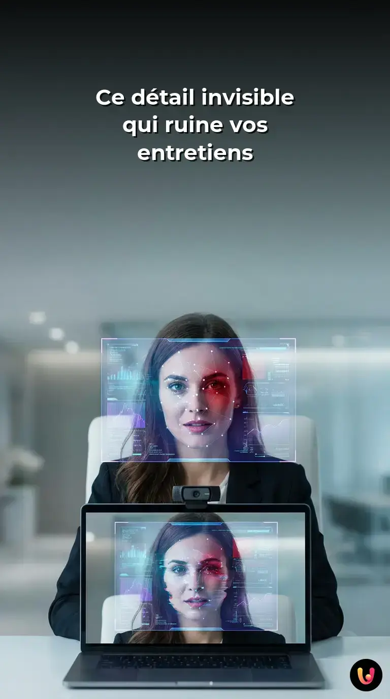 Un candidat passe un entretien vid&eacute;o scrut&eacute; par un algorithme d'intelligence artificielle.