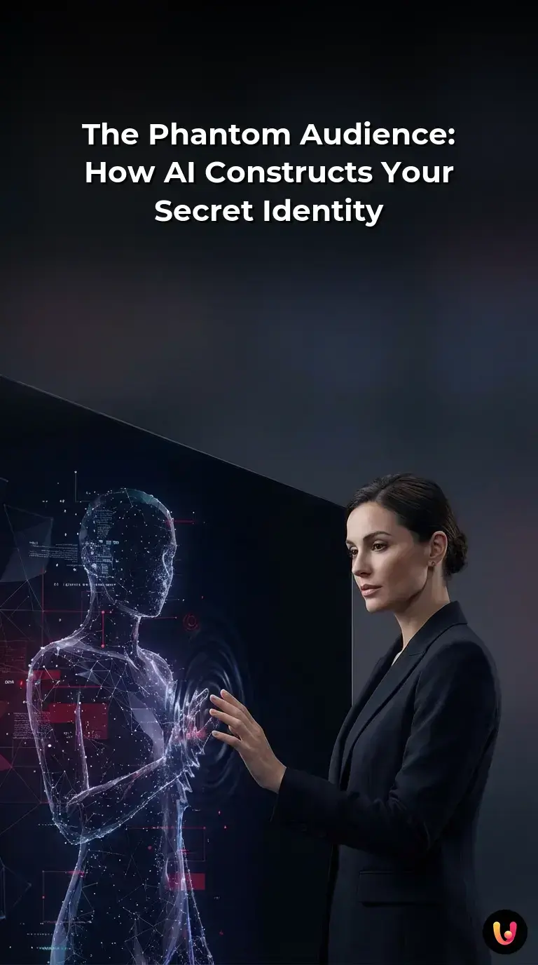 Glowing digital silhouette representing the secret persona created by artificial intelligence.